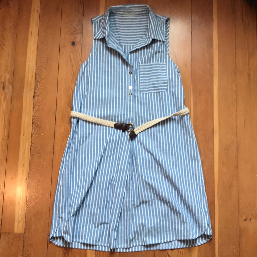 Blue and white striped summer dress, size S.